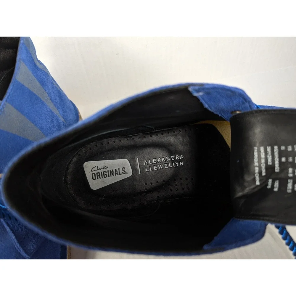 Clarks Boots Mens 11 Desert‎ Luck Electric Blue Leather Alexandra Llewellyn Blue